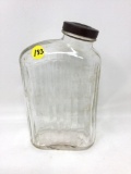 Vintage glass water bottle with lid