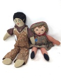 Two antique cloth dolls