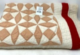 Hand quilted and rounded corners