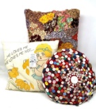 Three vintage pillows