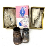 Vintage baby shoes and one Wee Walker box