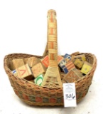 Vintage woven basket and children