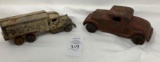 Antique cast iron truck and car