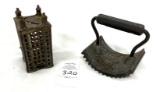 Geneva hand fluter and cast iron bank