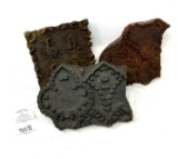 Three antique primitive wooden mold/cutters