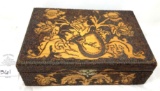 Antique carved wooden box 