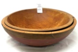 Two primitive wooden bowls