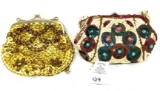 Two vintage sequined clutches
