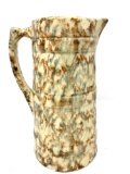 Vintage blue and rust spongeware pitcher