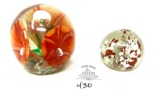 Two vintage paper weights