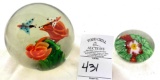 Two vintage paper weights