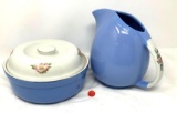Vintage Hall rose parade pattern covered dish and pitcher