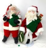 Two vintage Santas porcelain and plastic