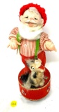 Vintage plastic music Santa