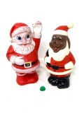 Vintage Santa and puppy squeaking toys