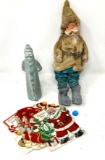 Vintage Christmas cards, Isabell Bloom figurine and Santa