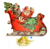 Vintage Christmas paper Santa and Angel decor