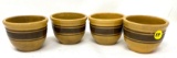 Four vintage stoneware bowls