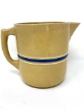 Antique stoneware picture with blue and white rings