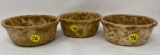 Three vintage spongeware bowls