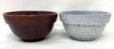Two vintage crock bowls
