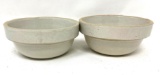 Two vintage crock bowls