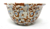 S. S. Seidler Winterset Iowa spongeware blue and rust crock bowl
