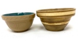 Antique crock bowl and ceramic Mason Cash bowl
