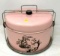 Vintage pink tin cake and pie carrier keeper BBQ Chef