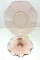Vintage pink depression plate and ruffled serving dish