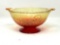 Antique Amberina Iris depression glass bowl