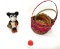 Mickey mouse statue and two baskets - Made in Japan
