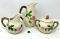 Vintage Franciscan desert rose creamer, sugar, and small pitcher