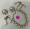 Vintage clip on earrings and necklace