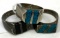 Three men?s rings - turquoise and onyx