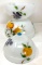 Fire king anchor hocking milk glass painted fruit nesting bowls