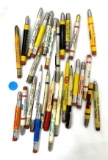 Collector advertising bullet pencils, pens and pencils