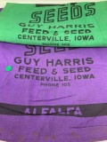 Two vintage cloth APPCO Iowa seed sacks