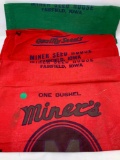 Four vintage Miner?s cloth seed sacks Fairfield, IA