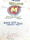 Two Vintage Minor Seed House Fairfield, IA cloth seed sacks