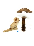 Vintage wooden dog and decorative piece