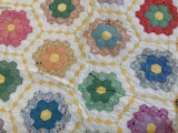 Flower garden autographed hand quilted quilt
