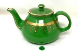 Vintage Hall green and gold tea pot