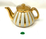 Vintage Guernsey gold and white tea pot