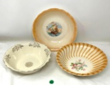 Three antique Homer Laughlin serving bowls