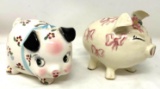 Two ceramic piggy banks - one Japan