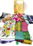 Assorted vintage head scarves and Mother's box
