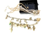 Vintage charm bracelets and necklace