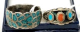 Two women?s turquoise rings