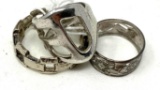 Three silver rings